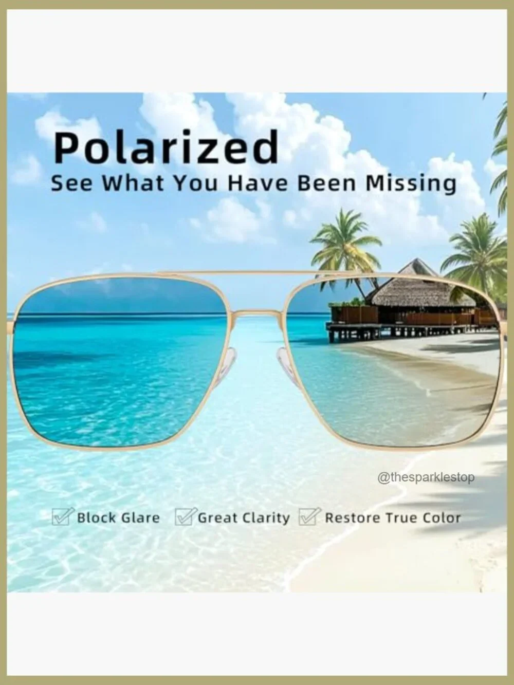 Polarized Square Aviator Sunglasses UV400 Protection Retro Navigator